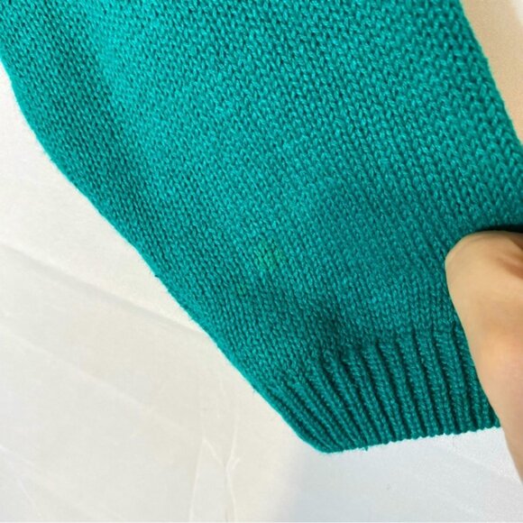 Vintage Victoria Jones Beaded Oversized Green Ramie Cotton Cowl Neck Sweater L - Picture 7 of 16